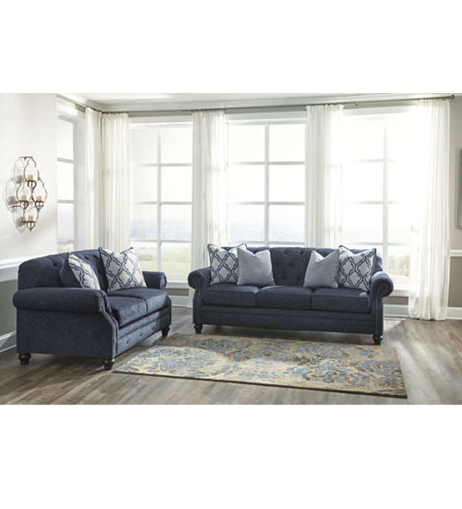 Lavernia navy deals sofa and loveseat